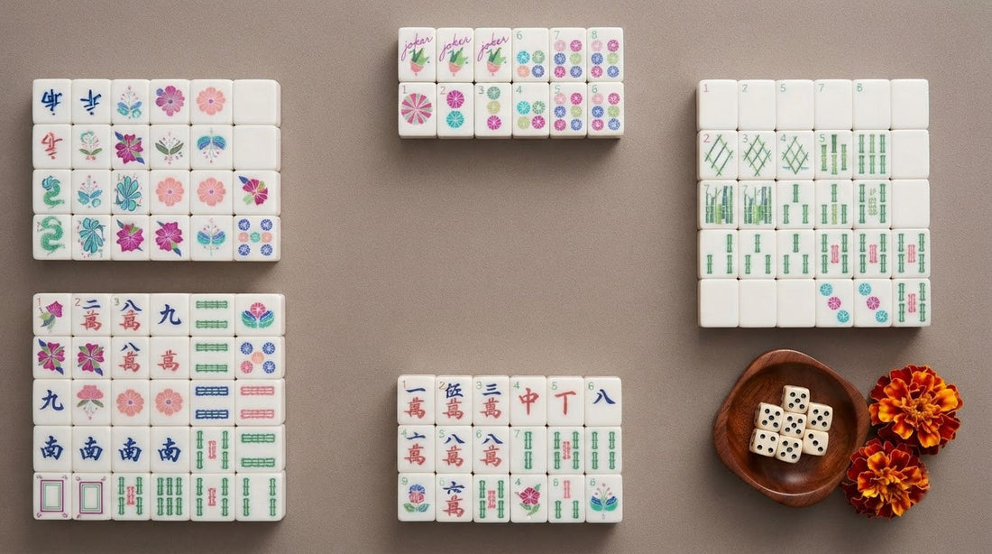 Four women at a lake house table as one reaches for the wall after rolling the dice