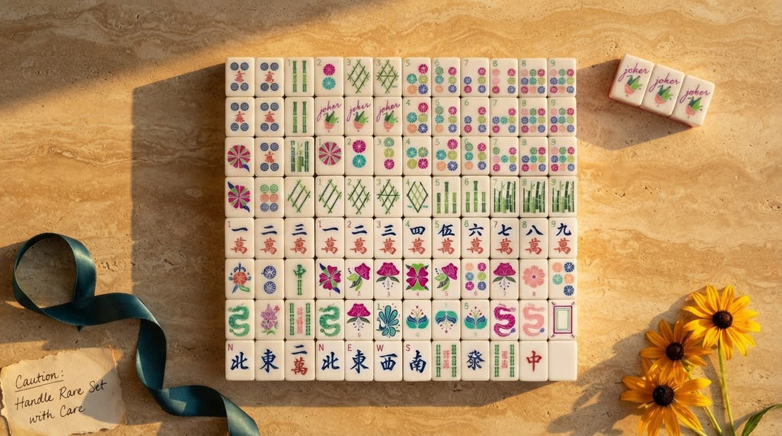 Four women teasing over a held joker tile at a community center mahjong table