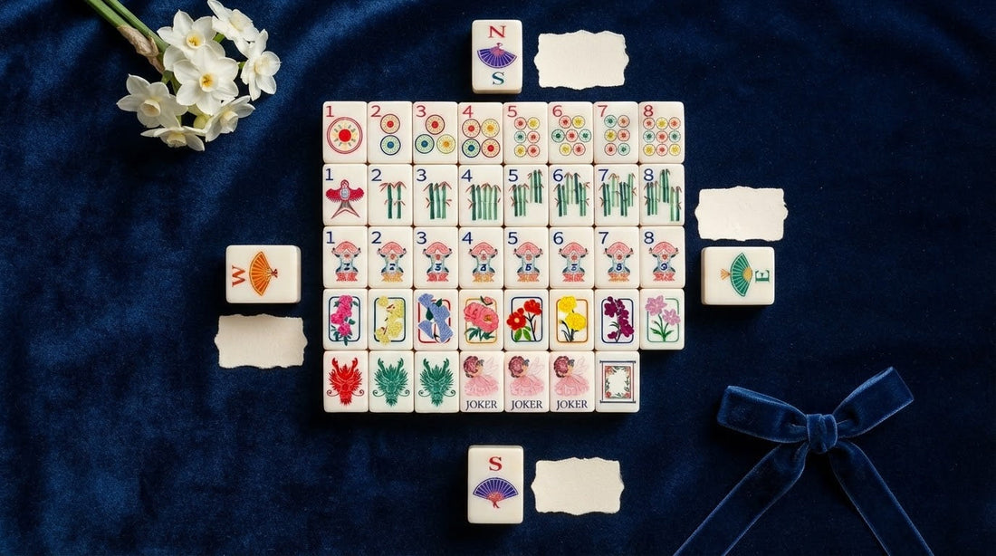 Four women drawing wind tiles for seats at a bright apartment clubhouse table