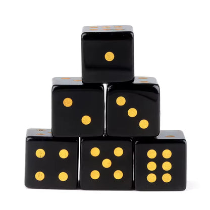 Natural Gemstone Mahjong Dice — Set of 6