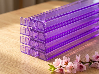 Violet Clear Mahjong Racks — Set of 4