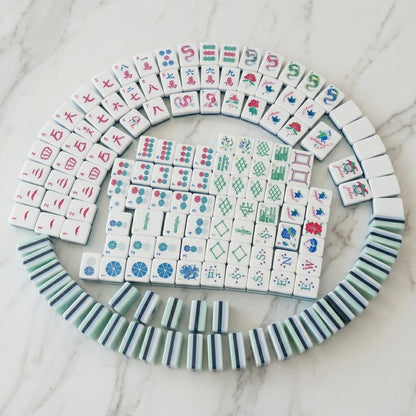 The Crystal Cyan Set — 160-Piece Laser-Engraved American Mahjong in Crystal-Clear Acrylic