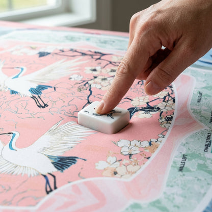 The Heron Mahjong Mat — Premium Neoprene That Never Creases, Stored in Its Own Tube