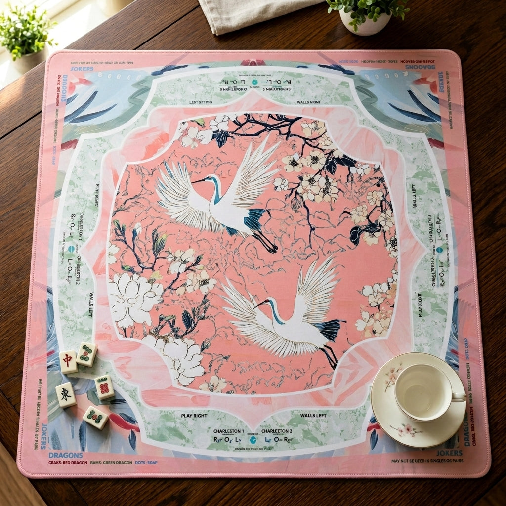 The Heron Mahjong Mat — Premium Neoprene That Never Creases, Stored in Its Own Tube