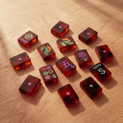 Neon Tortoiseshell Mahjong Set — 160 Tiles