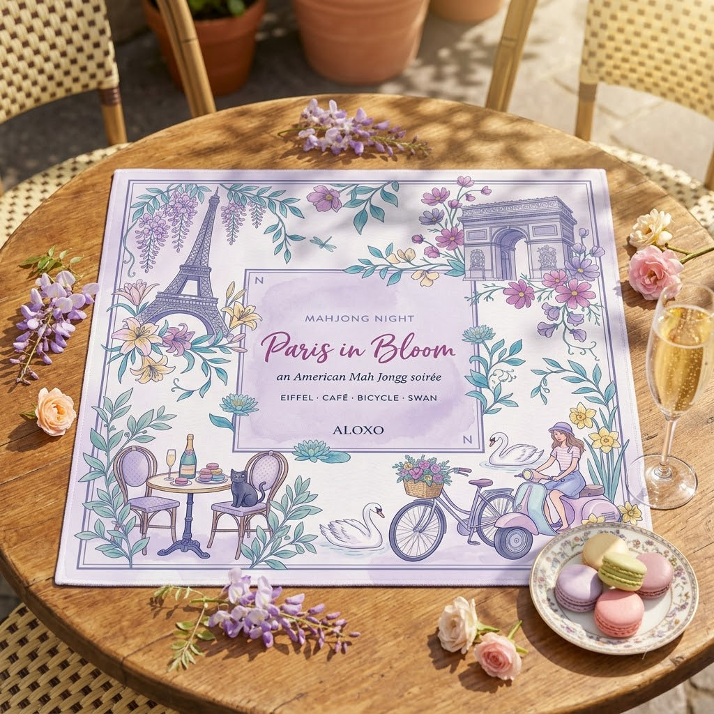 Parisian Soirée Mahjong Mat — Roll-Up