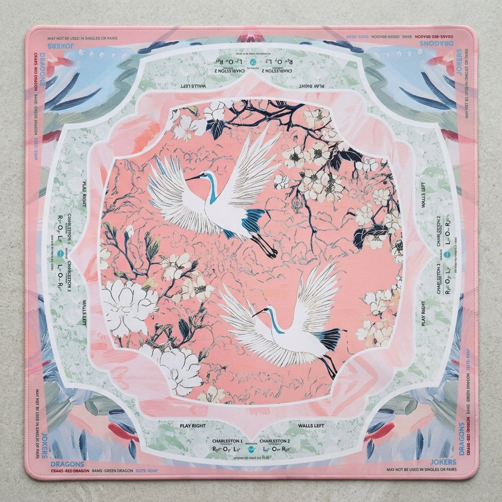 The Heron Mahjong Mat — Premium Neoprene That Never Creases, Stored in Its Own Tube