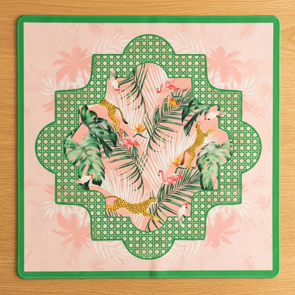 Flamingo Jungle Mahjong Mat — Roll-Up