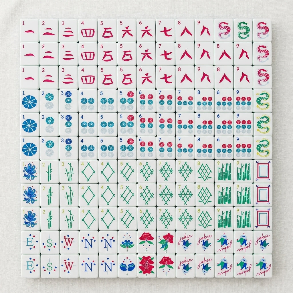 The Crystal Cyan Set — 160-Piece Laser-Engraved American Mahjong in Crystal-Clear Acrylic