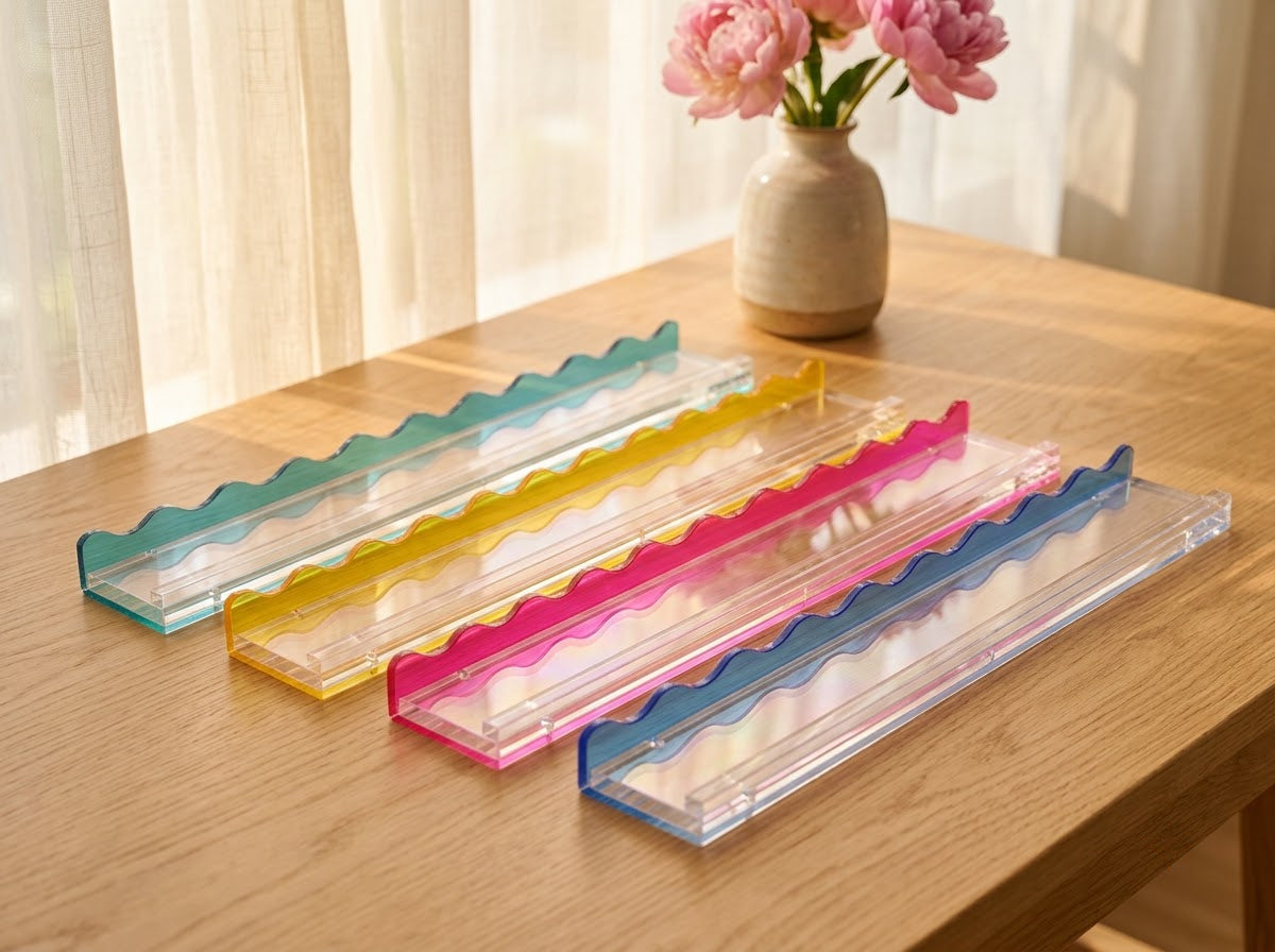 Iridescent Wave Mahjong Racks — Set of 4
