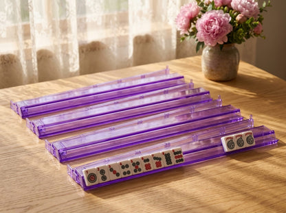 Violet Clear Mahjong Racks — Set of 4