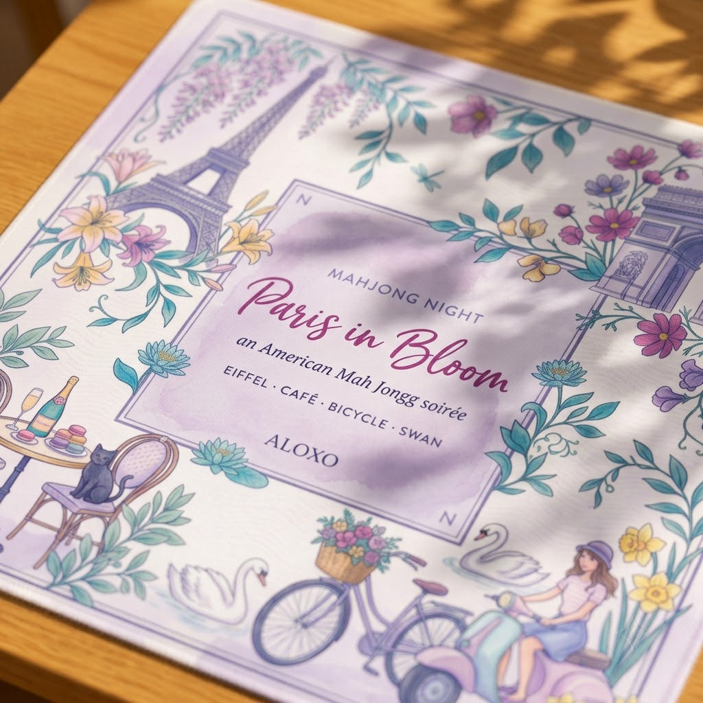 Parisian Soirée Mahjong Mat — Roll-Up