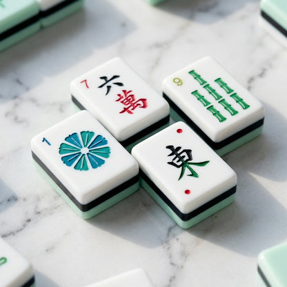 The Crystal Cyan Set — 160-Piece Laser-Engraved American Mahjong in Crystal-Clear Acrylic