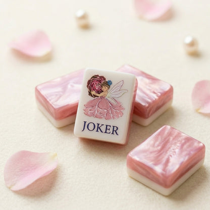Pink Floral Mahjong Set — 160 Glossy Tiles