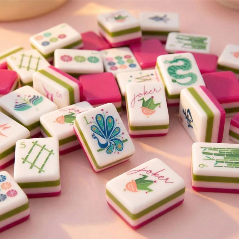 The Sorbet Set — 160-Piece Hot Pink Luxury Mahjong Tiles for the Player Who Sets the Tone