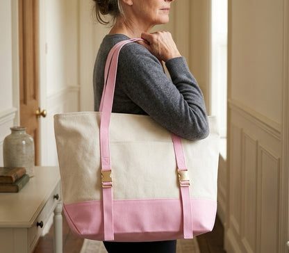 The Mahjong Day-Bag Set — Canvas Carryall + Clear Waterproof Tile Pouch + Rack Bag, Made to Carry Your Whole Set