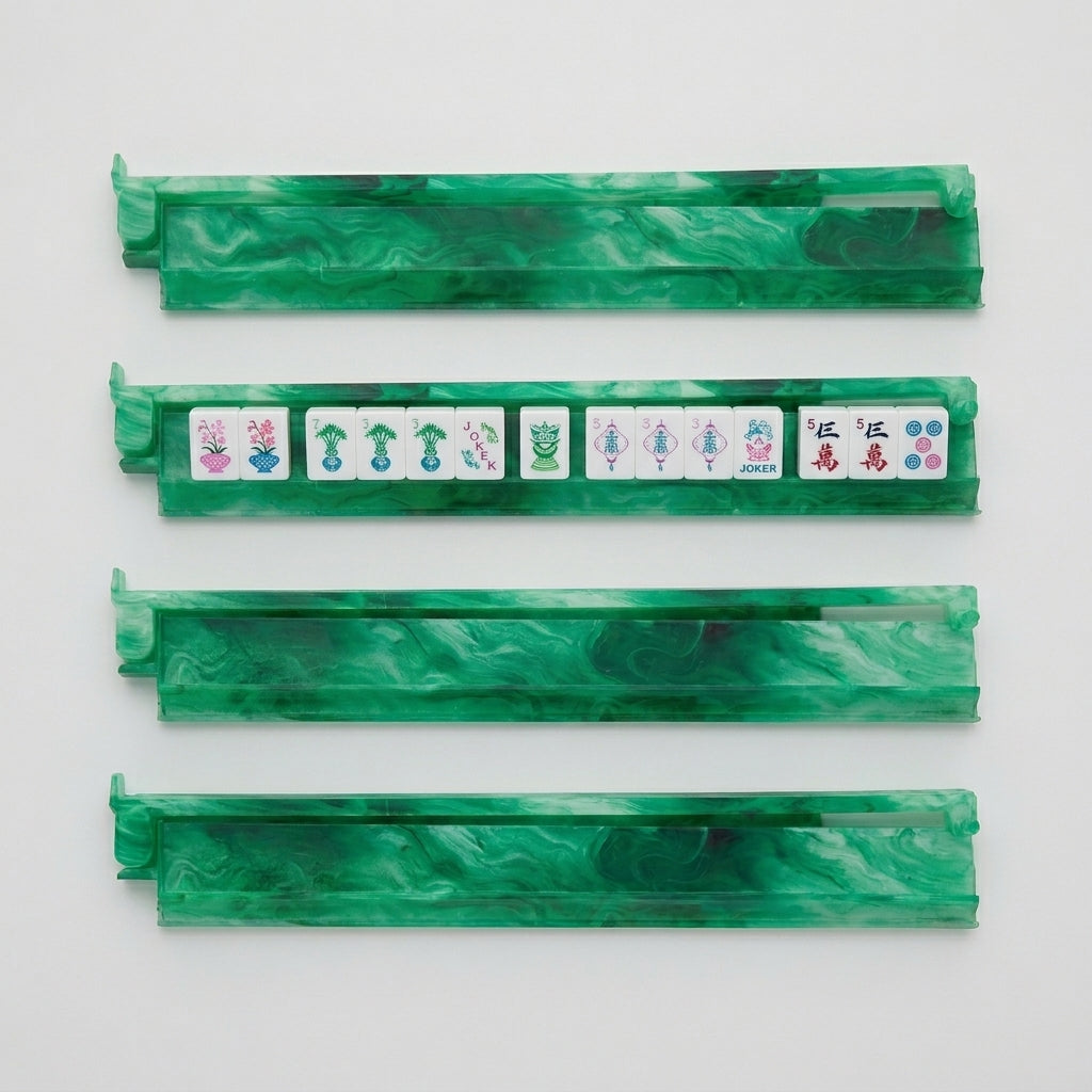 The Agate Rack & Pusher Set — Frosted Acrylic Racks with Built-In Pushers, So You Never Lean Across the Table