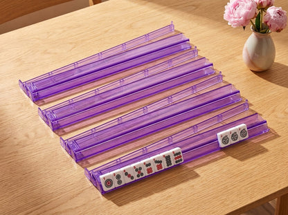 Violet Clear Mahjong Racks — Set of 4