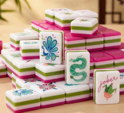 The Sorbet Set — 160-Piece Hot Pink Luxury Mahjong Tiles for the Player Who Sets the Tone