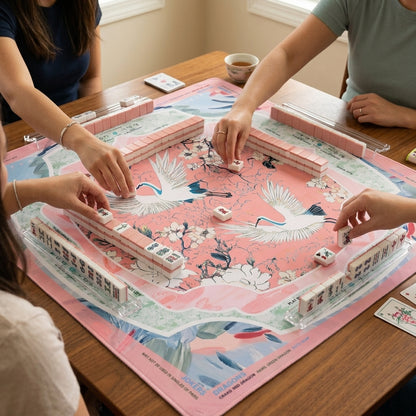 The Heron Mahjong Mat — Premium Neoprene That Never Creases, Stored in Its Own Tube