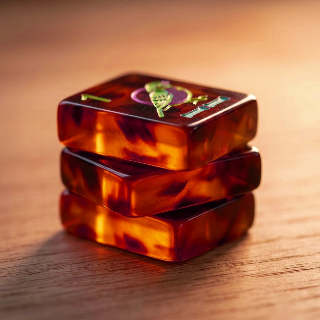 Neon Tortoiseshell Mahjong Set — 160 Tiles
