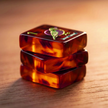 Neon Tortoiseshell Mahjong Set — 160 Tiles