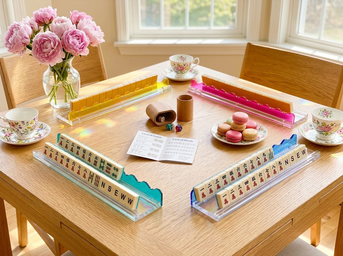 Iridescent Wave Mahjong Racks — Set of 4