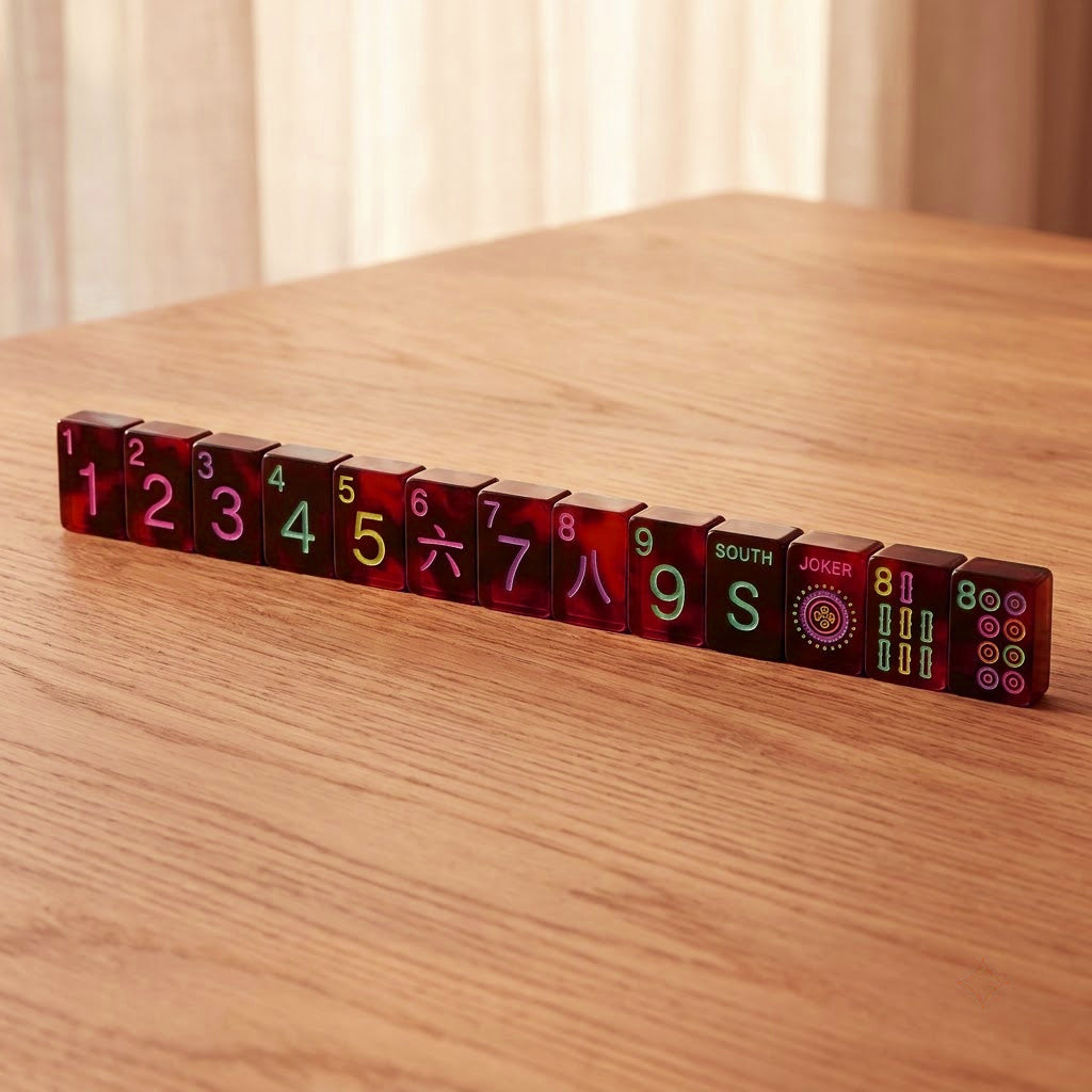 Neon Tortoiseshell Mahjong Set — 160 Tiles