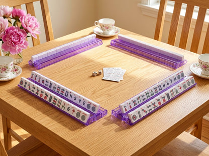 Violet Clear Mahjong Racks — Set of 4