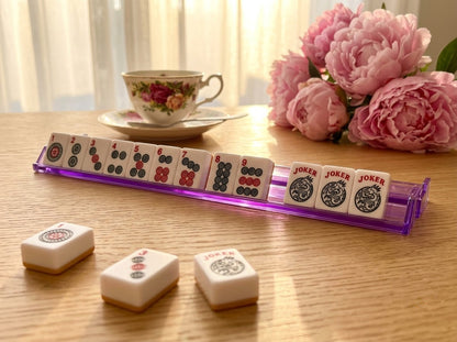 Violet Clear Mahjong Racks — Set of 4