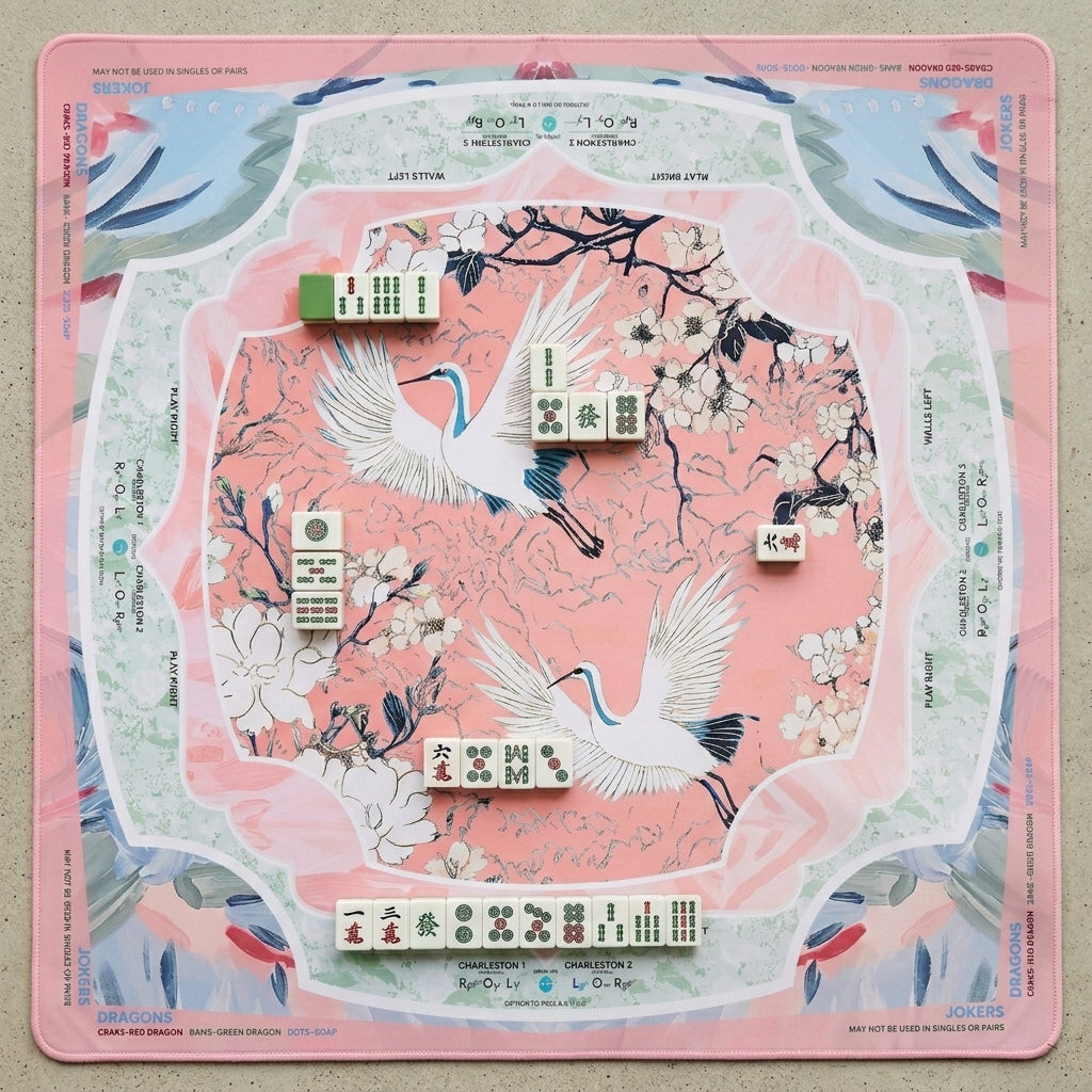 The Heron Mahjong Mat — Premium Neoprene That Never Creases, Stored in Its Own Tube