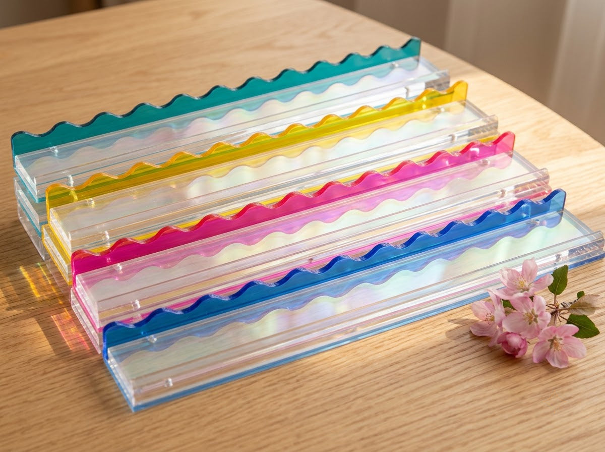 Iridescent Wave Mahjong Racks — Set of 4