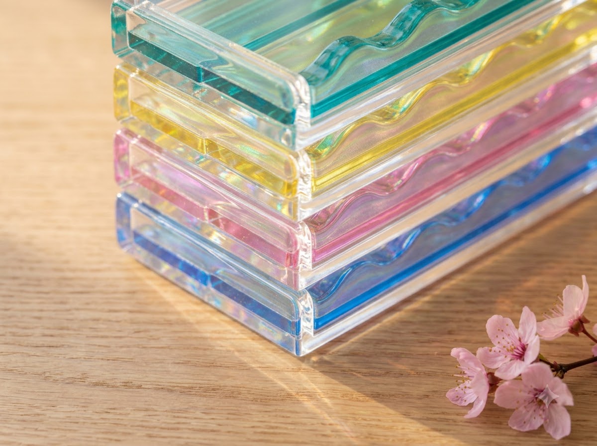 Iridescent Wave Mahjong Racks — Set of 4