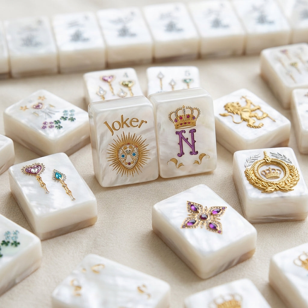 Mother-of-Pearl & Gold Mahjong — 160 Tiles