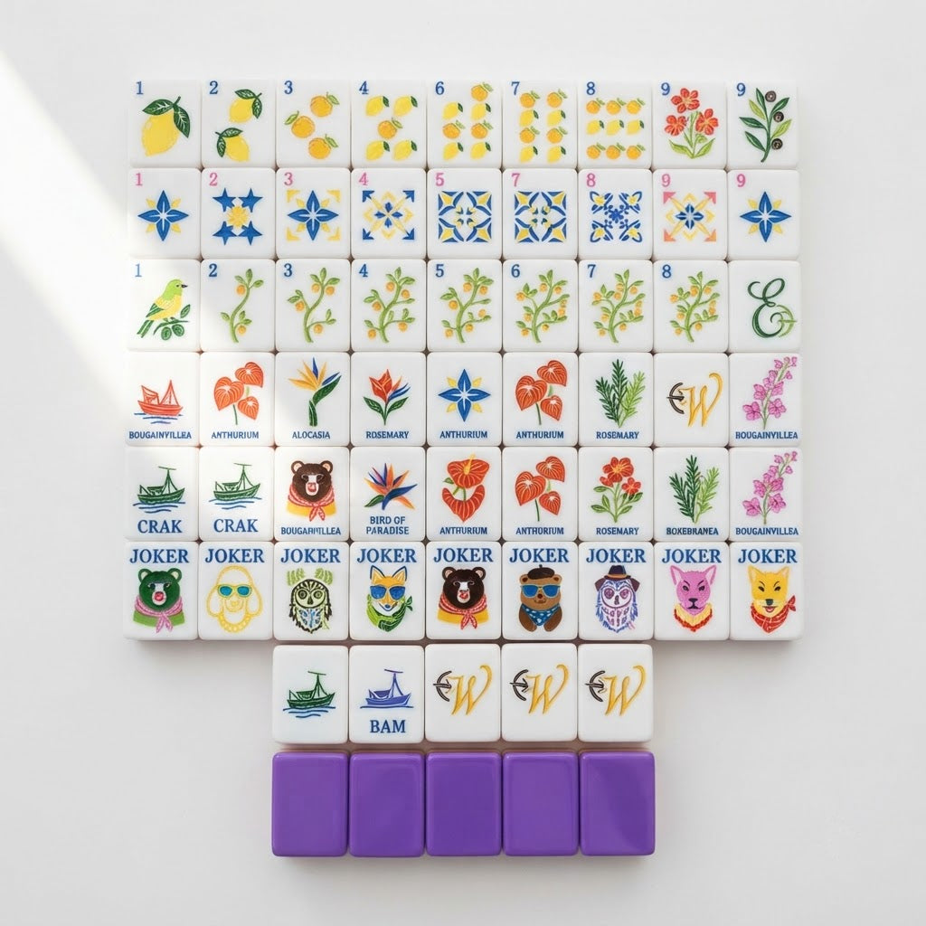Amalfi Lemon Mahjong Set tile chart