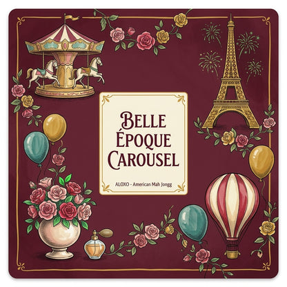 Belle Époque Fairground mahjong mat, full printed artwork seen from above