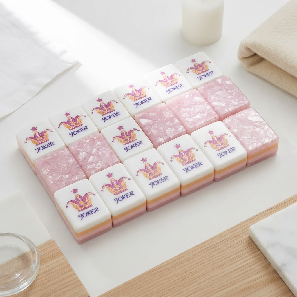 Blush Garden mahjong Joker tiles with a jester crown