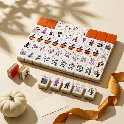 The set presented as a gift with a silk ribbon and a blank card