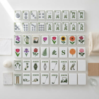 Clubhouse Green Mahjong Set tile chart