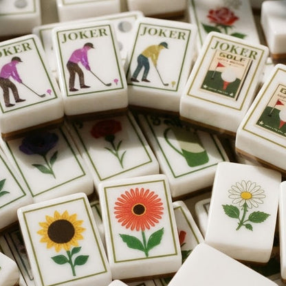 Clubhouse Green mahjong tiles in a loose pile