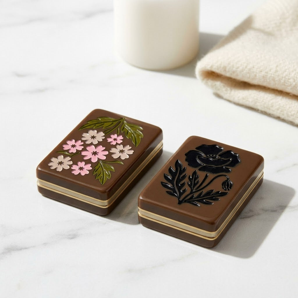 Close-up of two tiles side by side