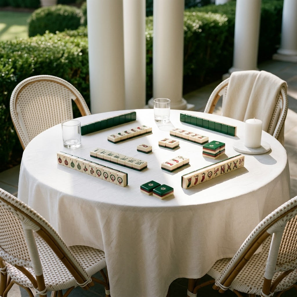 Set laid out on a terrace table