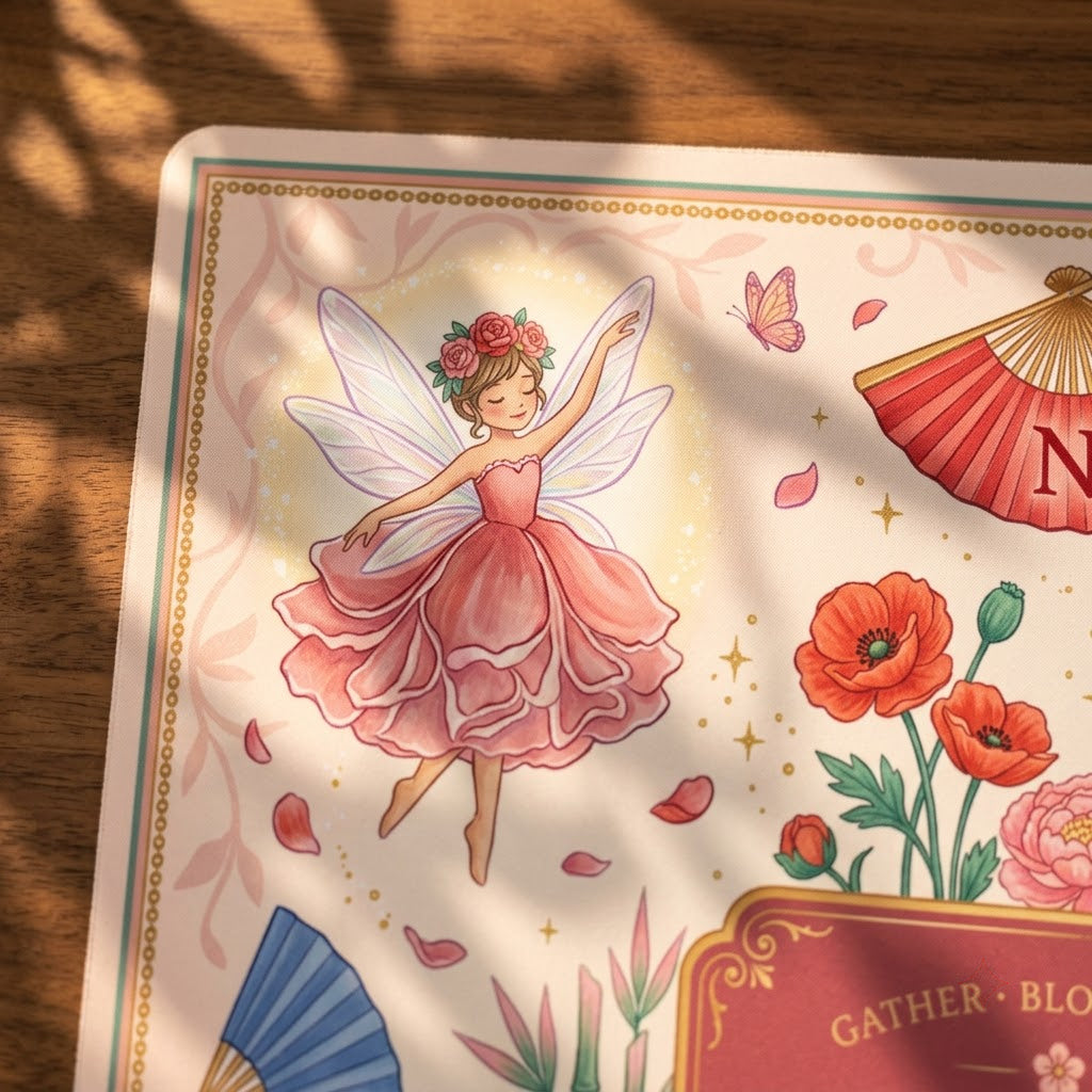 Fairy Bloom Mahjong Mat — Roll-Up