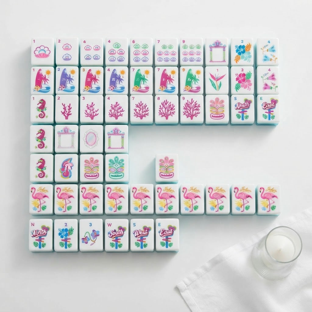 Flamingo Lagoon Mahjong Set tile chart
