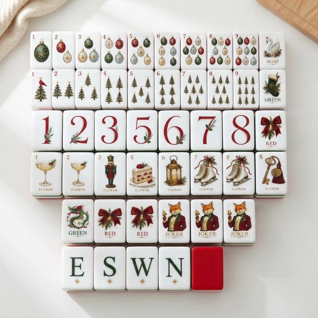 Fox & Holly Mahjong Set tile chart