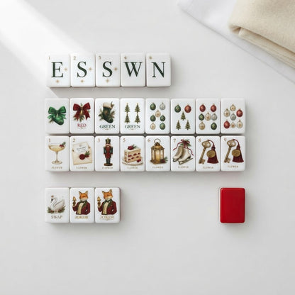 Fox & Holly mahjong wind, dragon and flower tiles