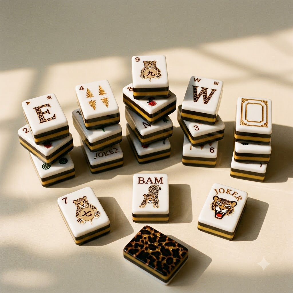 A skyline of tile stacks seen from a low angle