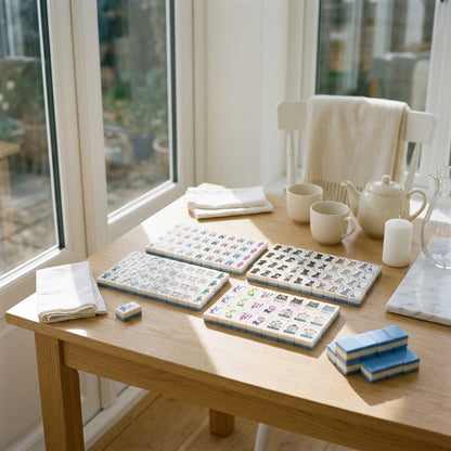 Set on a sunroom table