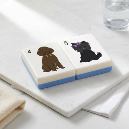 Close-up of two breed portrait tiles