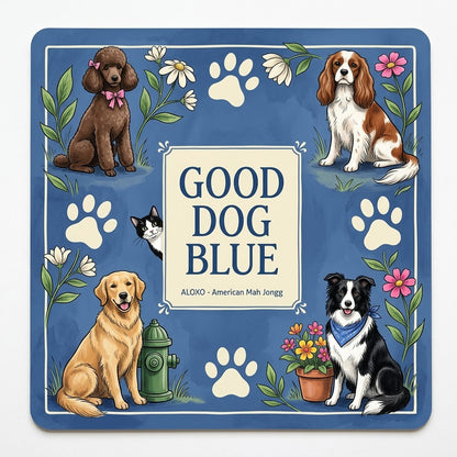 Good Dog Park mahjong mat, full printed artwork seen from above